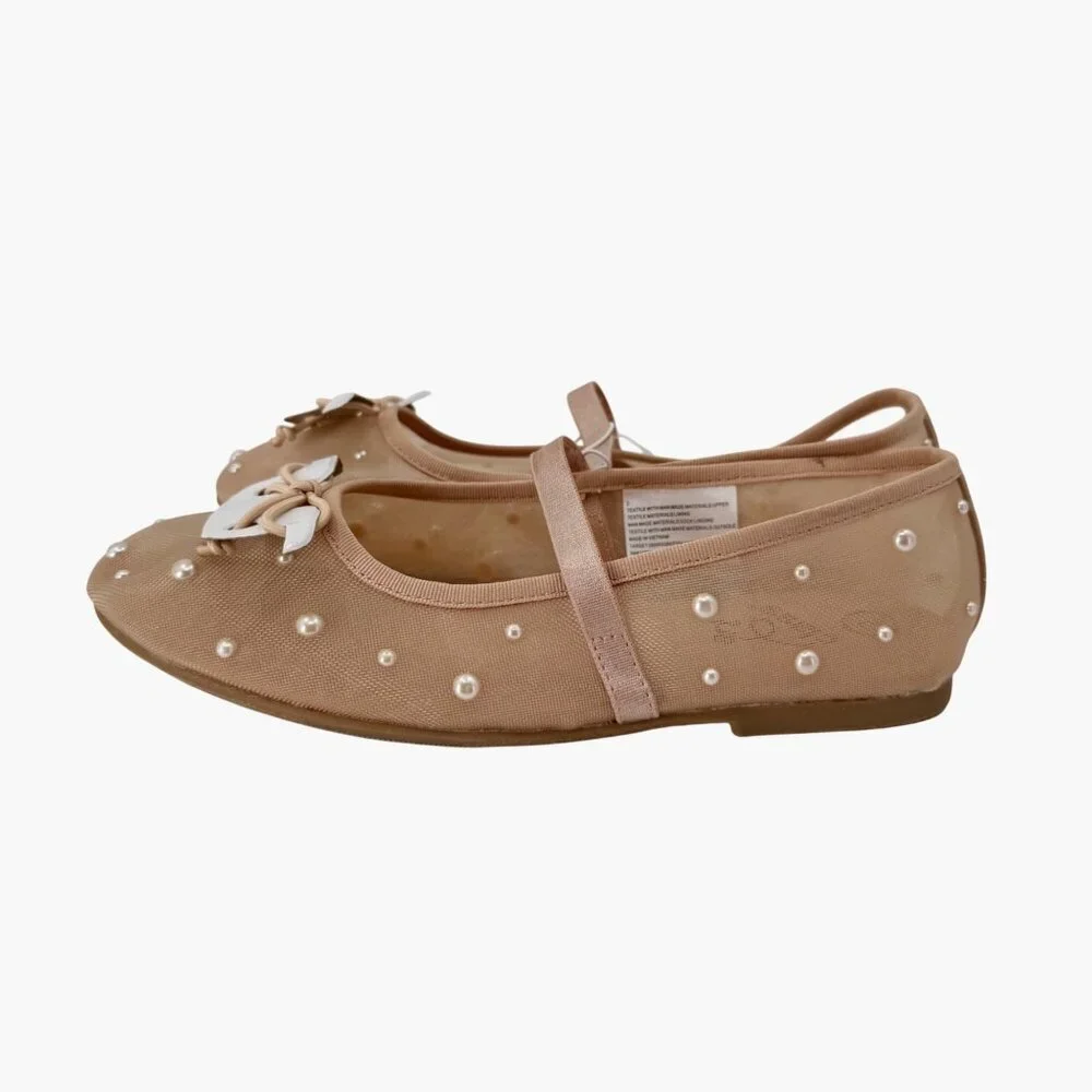 NEW art class Kids' Fleur Mesh Pearl Ballet Flats - Blush - Size 2